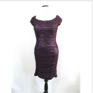 Lauren Ralph Lauren Purple Body Con Sequin Dress